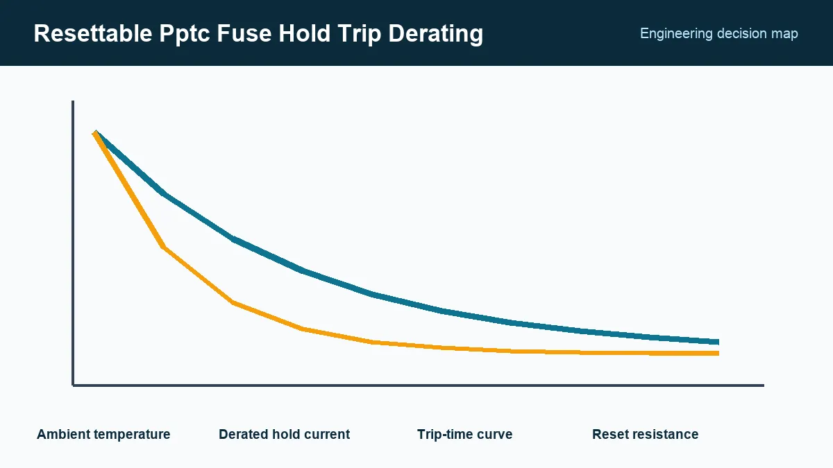PPTC operating window between load profile and fault trip curve