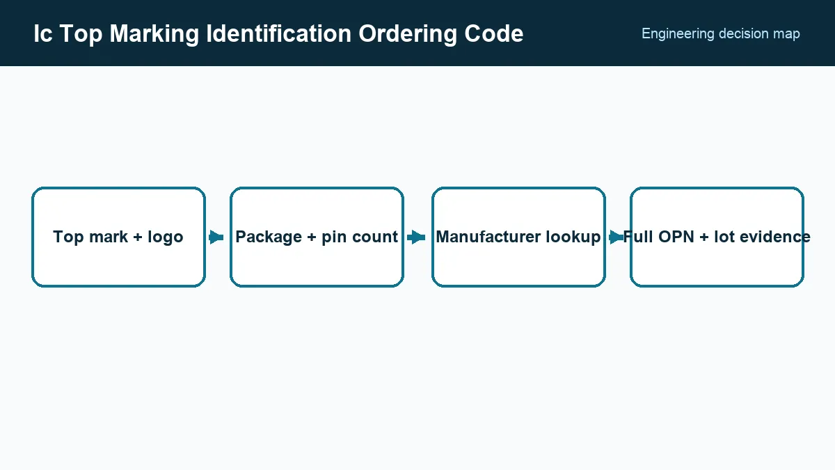 Identification chain from package image to full ordering code