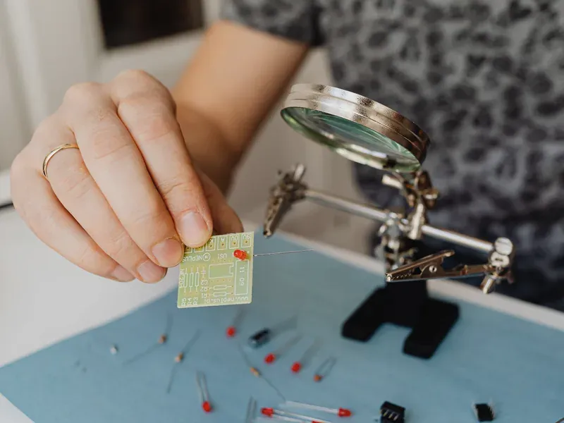 Electronics engineer conducting a laboratory test for insertion and fault recovery