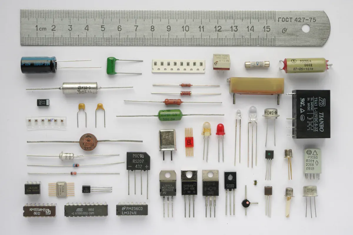 Electronic components organized for production handoff
