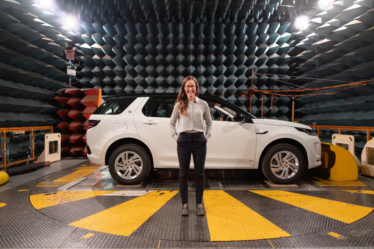 Vehicle electronics being evaluated in an automotive test chamber