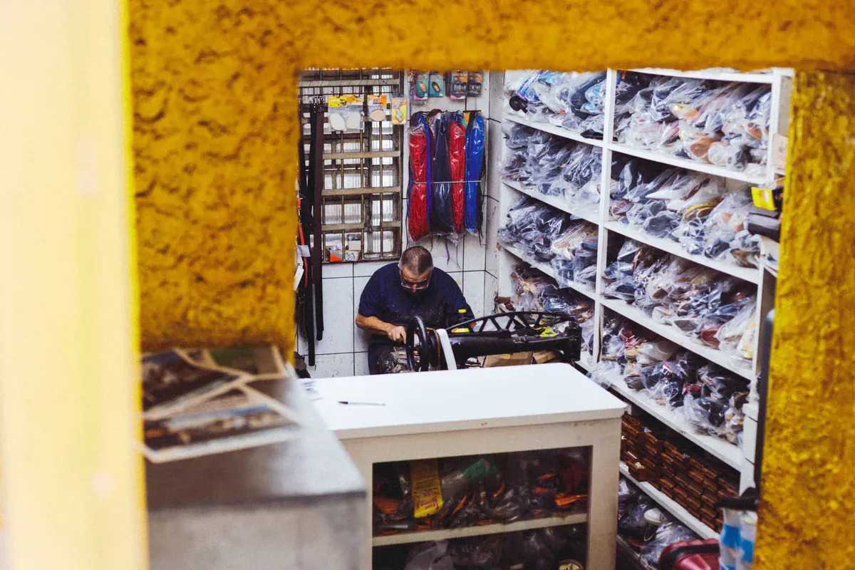 Industrial spare parts and tools stored for maintenance use