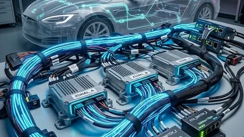 Automotive gateway circuit board featuring integrated Realtek Ethernet switch and router processor chips