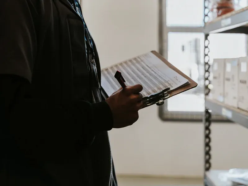Warehouse supplier audit supporting verification of electronics distributor credentials