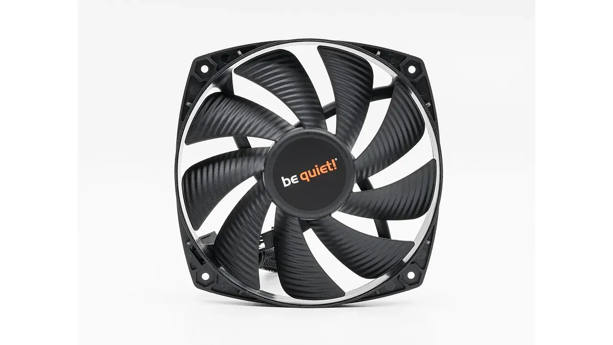 DC cooling fan with its frame, blades and cable