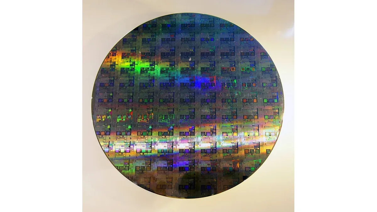 Full semiconductor wafer patterned with integrated circuits