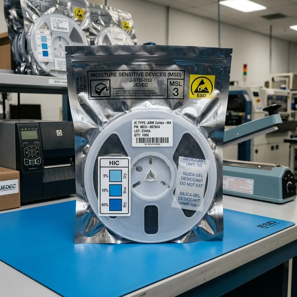 Verified component packaging following JEDEC and ESD-safe handling standards