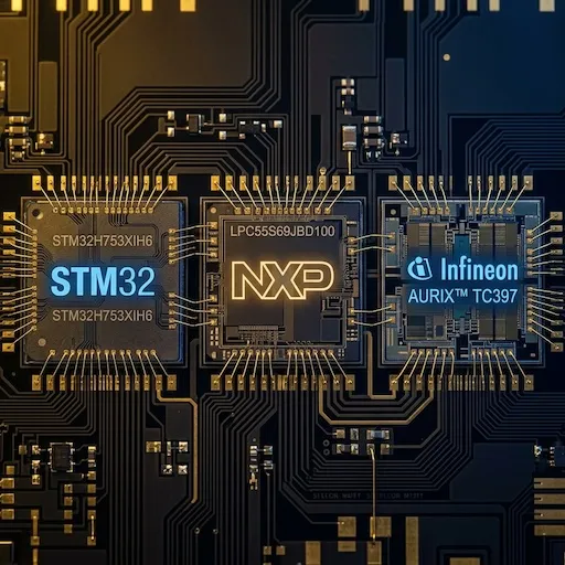 Comparison of high-end microcontroller chips from STM32 NXP and Infineon