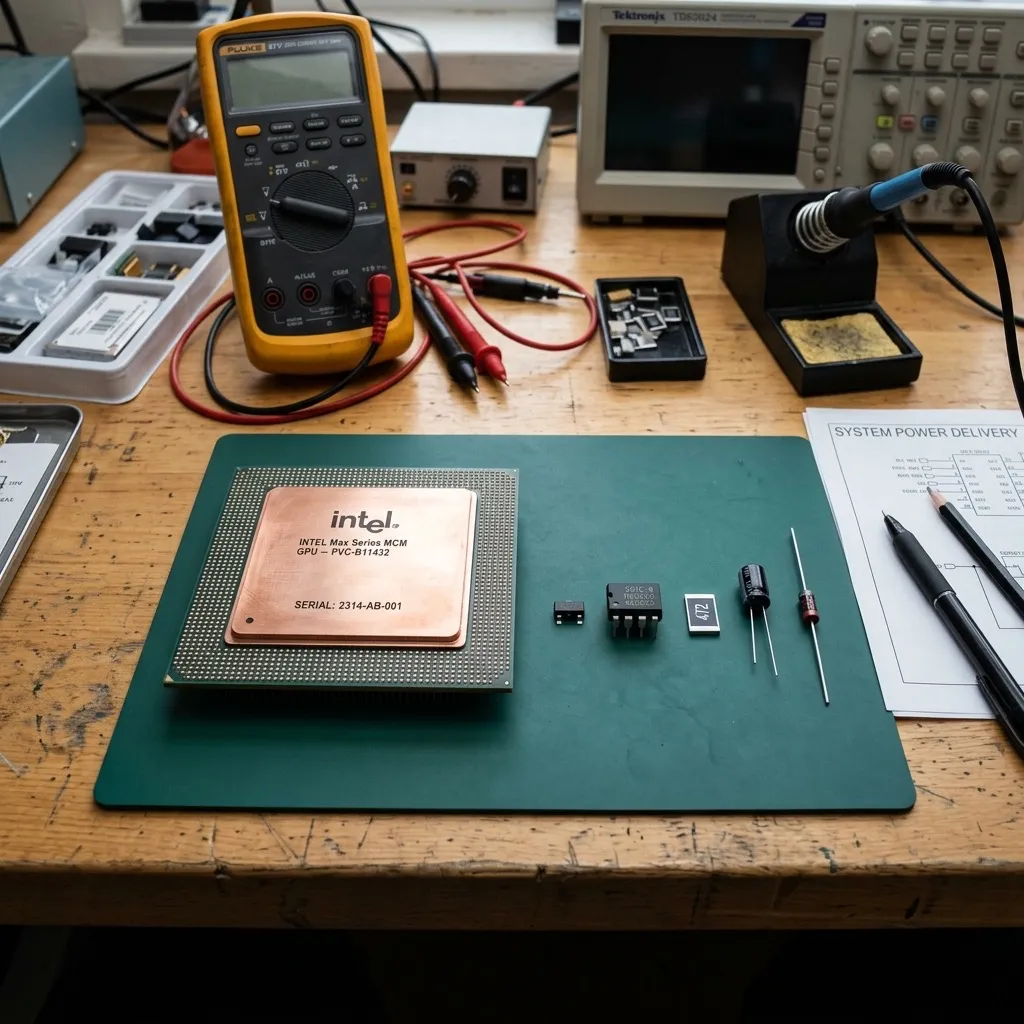 Cross-sectional diagram comparing a multi-chip module (MCM) on interposer with discrete packaged ICs on a PCB